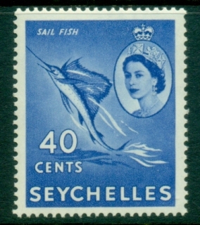 Seychelles-1954-56-QEII-Pictorials-40c-Sail-Fish-MLH_1