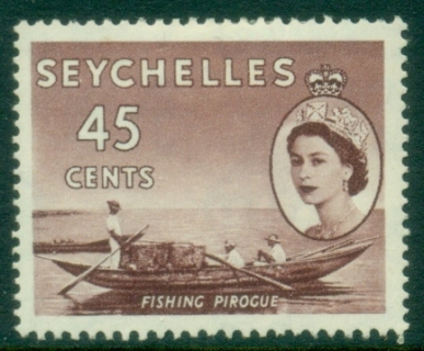 Seychelles-1954-56-QEII-Pictorials-45c-Fishing-Pirogue-MLH