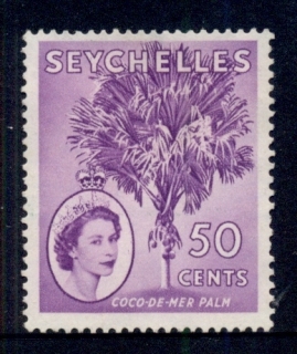 Seychelles-1954-56-QEII-Pictorials-50c-Palm-Tree-MNG