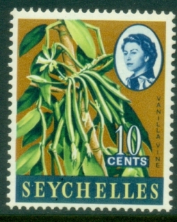 Seychelles-1962-69-QEII-Pictorial-10c-Vanilla-Vine-MLH