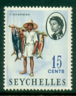 Seychelles-1962-69-QEII-Pictorial-15c-Fisherman-MLH