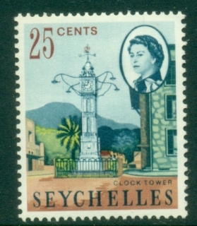 Seychelles-1962-69-QEII-Pictorial-25c-Clock-Tower-MLH