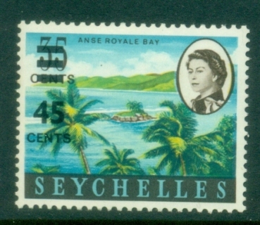 Seychelles-1965-QEII-Pictorial-45c-on-35c-Anse-Royale-Bay-MLH