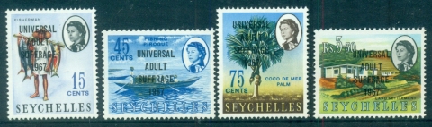 Seychelles-1967-QE-II-Pictorials-Opt-Universal-Adult-Suffrage-MUH