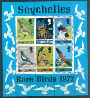 Seychelles-1972-Rare-Birds-MS-MUH