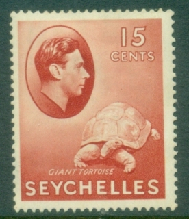Seychelles-1938-41-KGVI-Pictorial-15c-Giant-Tortoise-MLH