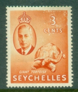 Seychelles-1952-KGVI-Pictorial-3c-Giant-Tortoise-MLH