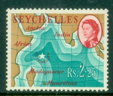 Seychelles-1962-QEII-Pictorial-225R-Map-MLH