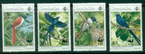 Seychelles-1996-WWF-Seychelles-Paradise-Flycatcher-MUH
