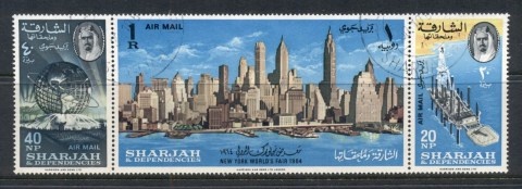 Sharjah-1964-Mi87-89-World-Expo-New-York-str3-CTO