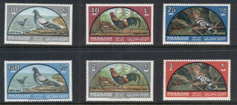 Sharjah-1965-Mi113-118-Indigenous-Birds-MUH