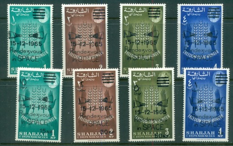 Sharjah-1966-Mi204-211-Space-Rendevous-Gemini-67-Opts-On-FFH-MLH