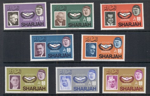 Sharjah-1966-Mi213-220-ICY-International-Cooperation-Year-MUH