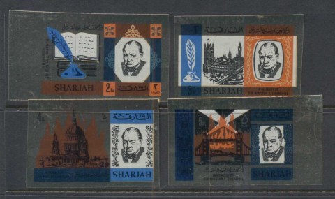 Sharjah-1966-Mi221-224B-Winston-Churchill