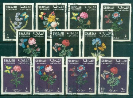 Sharjah-1967-Flowers-Butterflies-CTO