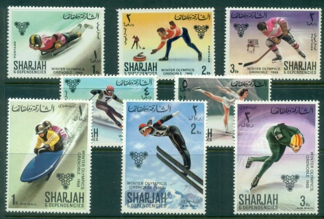 Sharjah-1968-Mi400-407-Winter-Olympics-Grenoble-MUH