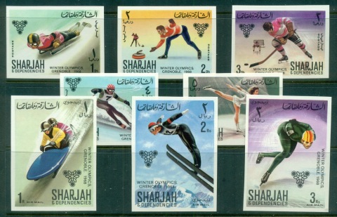 Sharjah-1968-Mi400-407B-Winter-Olympics-Grenoble-IMPERF-MUH