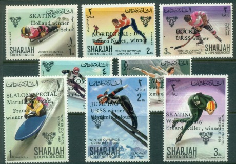 Sharjah-1968-Mi408-415-Winter-Olympics-Grenoble-Opts-Gold-Medallists-MUH_1