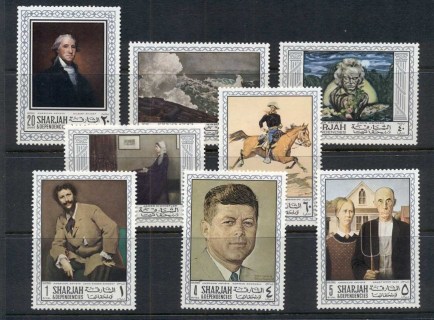 Sharjah-1968-Mi448-455-American-Paintings-MUH