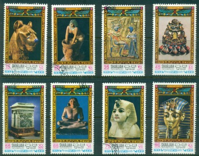 Sharjah-1968-Mi456-463-Ancient-Egyptian-Art-CTO-2