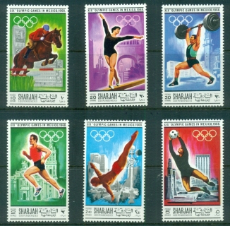 Sharjah-1968-Mi489-494-Summer-Olympics-Mexico-City-MUH