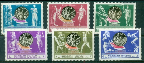 Sharjah-1968-Mi518-523-Summer-Olympics