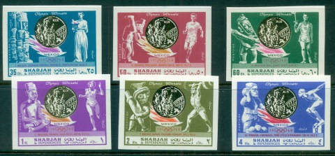 Sharjah-1968-Mi518-523B-Summer-Olympics