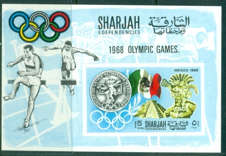 Sharjah-1968-MiMS41B-History-of-the-Olympic-Games-MS-IMPERF-MUH