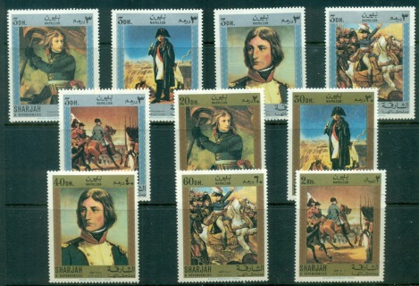 Sharjah-1970-Mi622-631-Napoleon-Paintings-MLH