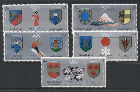 Sharjah-1971-Mi825-829-Winter-Olympics-Sapporo-MUH