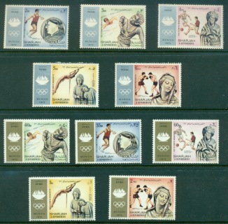 Sharjah-1971-Mi839-848-Summer-Olympics-Munich-MLH