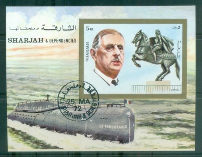 Sharjah-1972-Charles-de-Gaulle-Submarine-MS-CTO-lot77269