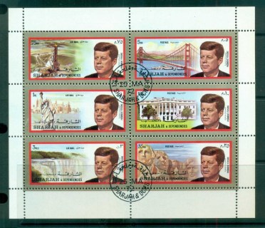 Sharjah-1972-Kennedy-Sheetlet-CTO-lot81764