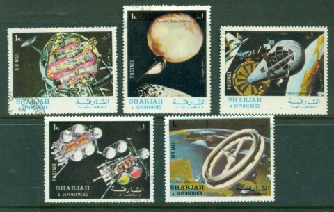 Sharjah-1972-Mi1000-1004-Space-Exploration