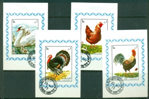 Sharjah-1972-Mi1190-1193-Birds-IV-4xDLMS-CTO