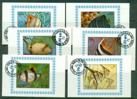 Sharjah-1972-Mi1194-1199-Fish-I-6xDLMS-CTO