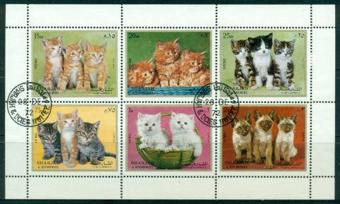 Sharjah-1972-Mi1386-1391-Cats