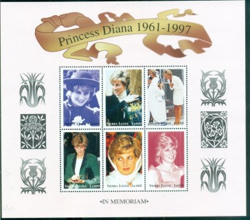 Sierra-Leone-1998 Princess Diana in Memoriam, Princess of Wales MS