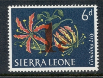 Sierra-Leone-1964-Flowers-Surch-1c-on-6d-MUH