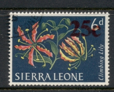 Sierra-Leone-1964-Flowers-Surch-25c-on-6d-MUH