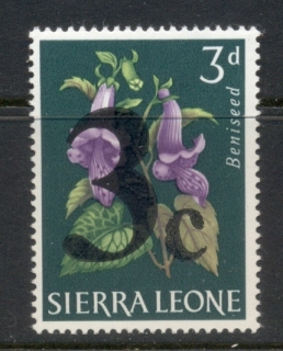 Sierra-Leone-1964-Flowers-Surch-3c-on-3d-MUH