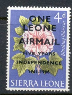 Sierra-Leone-1966-Flowers-Independence-Surch-1le-on-4d-MUH