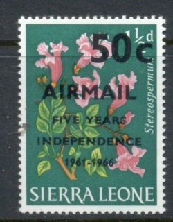 Sierra-Leone-1966-Flowers-Independence-Surch-50c-on-1-5d-MUH