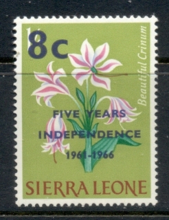 Sierra-Leone-1966-Flowers-Independence-Surch-8c-on-1-MUH