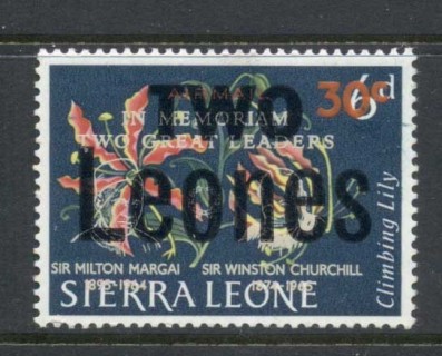 Sierra-Leone-1966-Flowers-Surch-2l-on-30c-on-6d-MLH