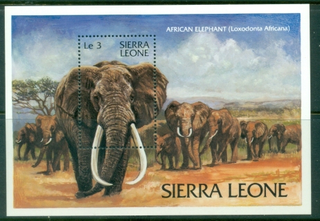 Sierra-Leone-1983-African-Elephant-MS-MUH