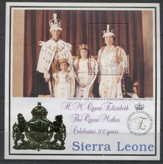 Sierra-Leone-1999-Queen-Mother-100th-Birthday-4000l-MS-MUH