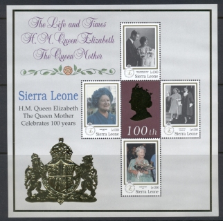 Sierra-Leone-1999-Queen-Mother-100th-Birthday-MS4-MUH