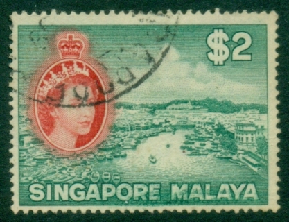 Singapore-1955-QEII-Pictorial-2-Singapore-River-FU