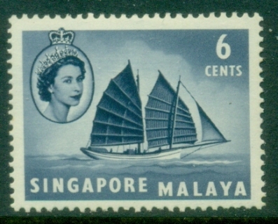 Singapore-1955-QEII-Pictorial-Ship-6c-Trengganu-pinas-MLH